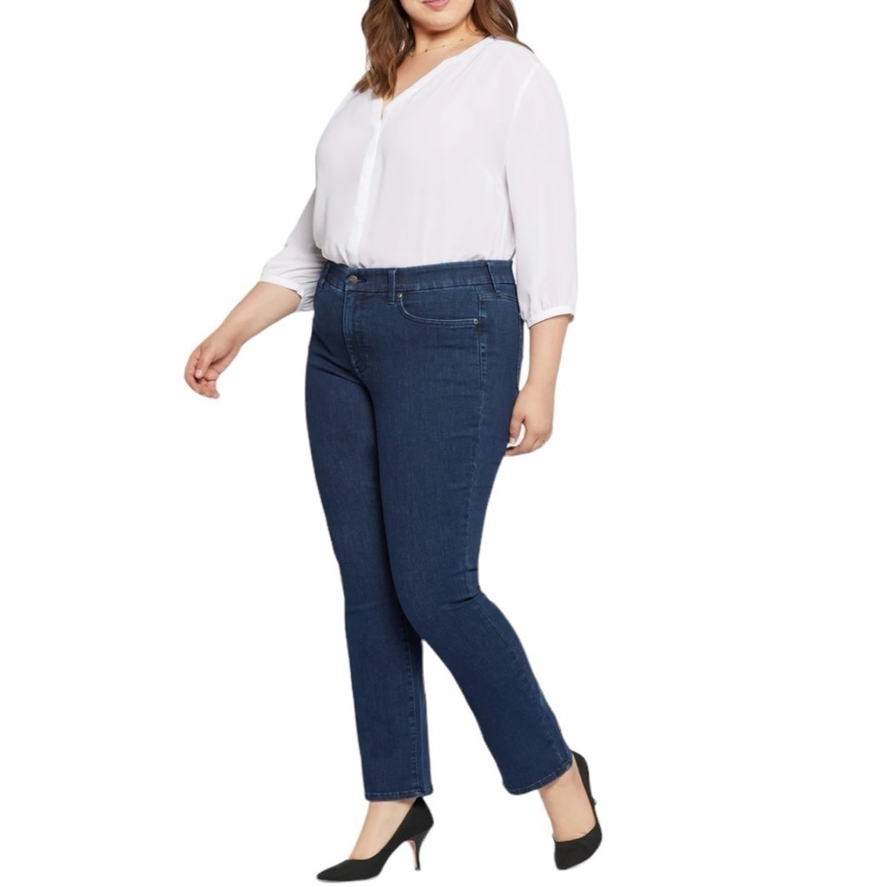 NYDJ Samantha Straight Leg Women’s Plus Size 18 Blue Lift Tuck Straight …
